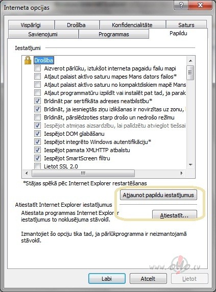 Internet Explorer never web lapas, Firefox atver. Kas varētu būt par vainu? foto